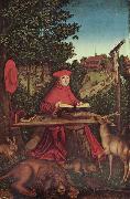 Portrat des Kardinal Albrecht von Brandenburg als Hl Hieronymus im Grunen Lucas Cranach